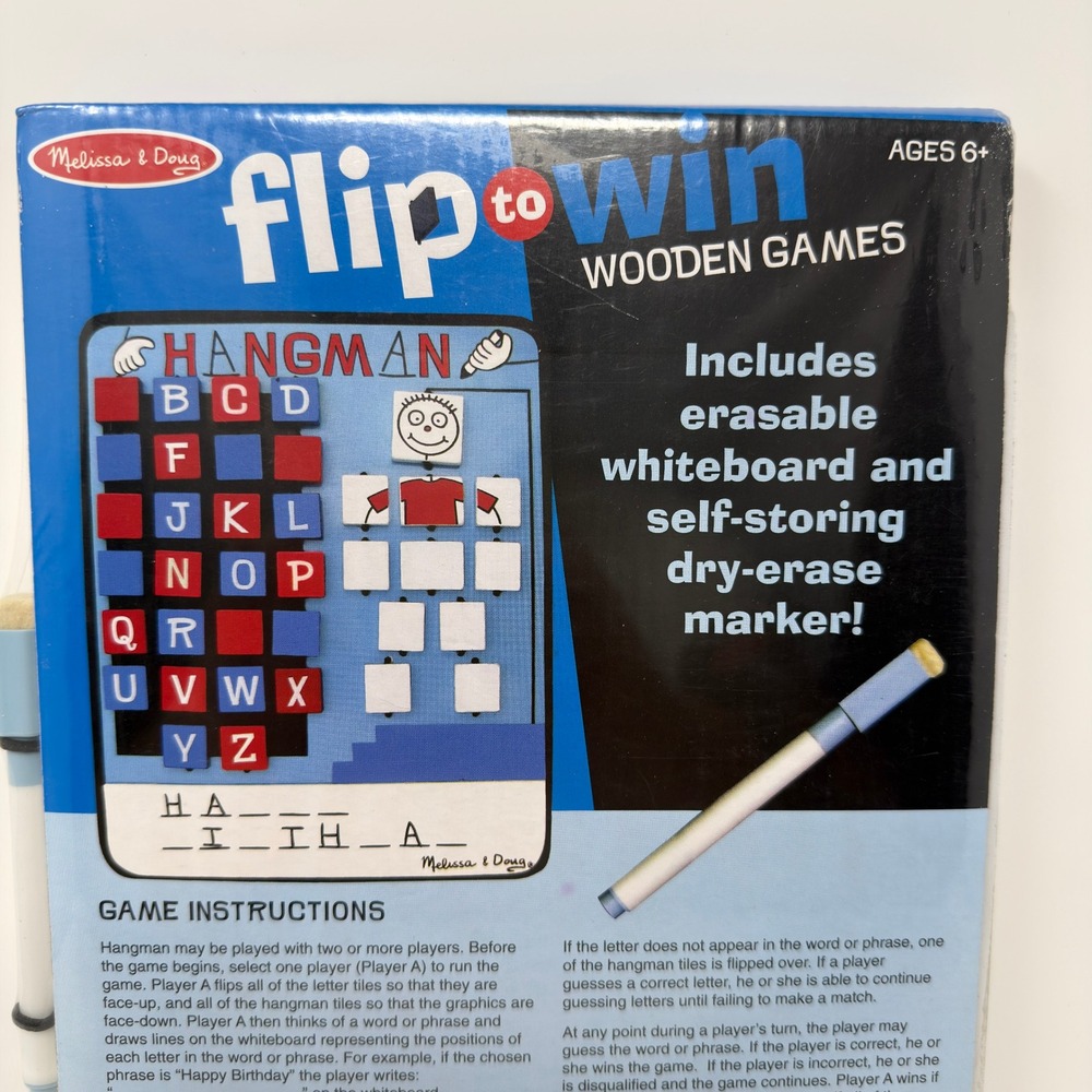 Melissa & Doug Flip to Win Wooden Hangman Travel Game New in wrapper - Picture 3 of 11